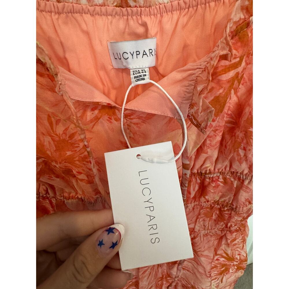 Lucy Paris | Floral Print Smocked Midi Dress - Picture 7 of 11